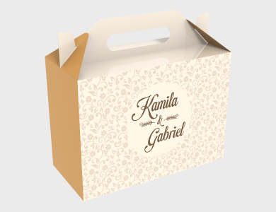 Caixa com Alça personalizado para casamento - Gráfica G10