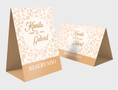 Marcador de Mesa personalizado para casamento - Gráfica G10