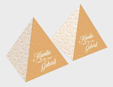 Pirâmide de Mesa personalizado para casamento - Gráfica G10