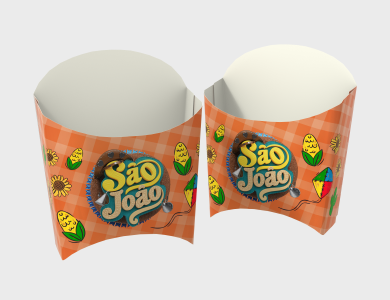 Embalagem de Batata Frita personalizado para festa junina - Gráfica G10