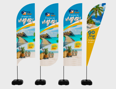 Wind Banner personalizado para agência de viagem - Gráfica G10